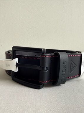 Guess Black Belt with red Stitching, size S (30-32)